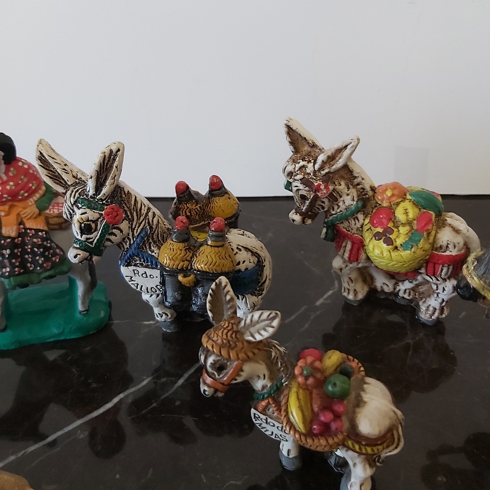 Colorful Ceramic Donkey Figurines
